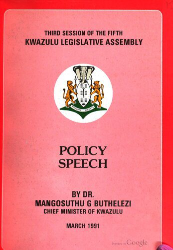 خرید و دانلود نسخه کامل کتاب Third Session of the Fifth KwaZulu Legislative Assembly. Policy Speech_68e6bf4c366d3.jpeg خرید و دانلود نسخه کامل کتاب Third Session of the Fifth KwaZulu Legislative Assembly. Policy Speech