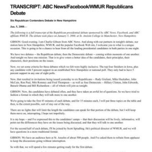 خرید و دانلود نسخه کامل کتاب Transcript: Abc news/Facebook/Wmur republicans Debate