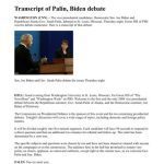 خرید و دانلود نسخه کامل کتاب Transcript of Palin, Biden debate