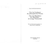خرید و دانلود نسخه کامل کتاب Uber das Fundament des philosophischen Wissens ; Uber die Moglichkeit der Philosophie als strenge Wissenschaft (Philosophische Bibliothek ; Bd. 299) (German Edition)