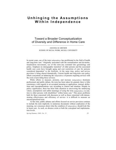 خرید و دانلود نسخه کامل کتاب Unhinging the Assumptions With in Independence. Toward a Broader Conceptualization of Diversity and Difference in Home Care_68f8d2e6d26e0.jpeg خرید و دانلود نسخه کامل کتاب Unhinging the Assumptions With in Independence. Toward a Broader Conceptualization of Diversity and Difference in Home Care