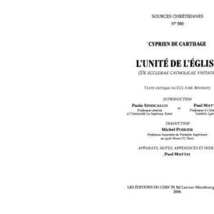خرید و دانلود نسخه کامل کتاب Unité de l’Église catholique  Cyprien de Carthage,