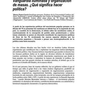 خرید و دانلود نسخه کامل کتاب Vanguardia iluminada y organización de masas. ¿Qué significa hacer política? (Perú)