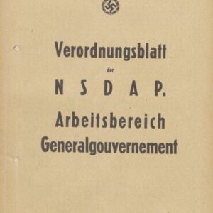 خرید و دانلود نسخه کامل کتاب Verordnungsblatt der NSDAP. Arbeitsbereich Generalgouvernement