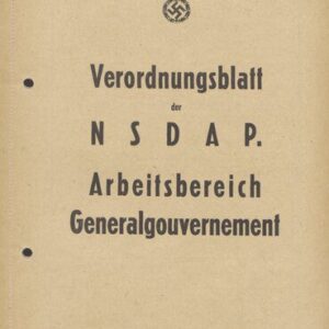 خرید و دانلود نسخه کامل کتاب Verordnungsblatt der NSDAP. Arbeitsbereich Generalgouvernement