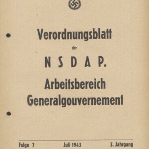 خرید و دانلود نسخه کامل کتاب Verordnungsblatt der NSDAP. Arbeitsbereich Generalgouvernement