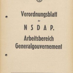 خرید و دانلود نسخه کامل کتاب Verordnungsblatt der NSDAP. Arbeitsbereich Generalgouvernement