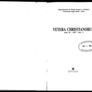 خرید و دانلود نسخه کامل کتاب Vetera Christianorum n. 34, 1997. La presenza di Origene nelle Omelie sul Cantico dei cantici di Gregorio di Nissa