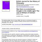خرید و دانلود نسخه کامل کتاب Was there no evolutionary thought in the Middle Ages? The case of William of Ockham