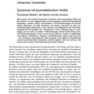 خرید و دانلود نسخه کامل کتاب Zynismus mit journalistischem Antlitz : Russlands Medien, die Macht und die Ukraine