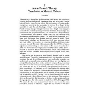خرید و دانلود نسخه کامل کتاب Actor-Network Theory: Translation as Material Culture