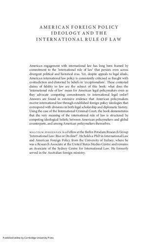 خرید و دانلود نسخه کامل کتاب American Foreign Policy Ideology and the International Rule of Law: Contesting Power through the International Criminal Court_6908bad00656a.jpeg خرید و دانلود نسخه کامل کتاب American Foreign Policy Ideology and the International Rule of Law: Contesting Power through the International Criminal Court
