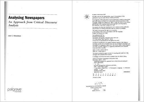 خرید و دانلود نسخه کامل کتاب Analysing Newspapers: An Approach from Critical Discourse Analysis_69067e5d8fc94.jpeg خرید و دانلود نسخه کامل کتاب Analysing Newspapers: An Approach from Critical Discourse Analysis