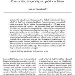 خرید و دانلود نسخه کامل کتاب Building the future. Construction, tempoorality, and politics in Astana