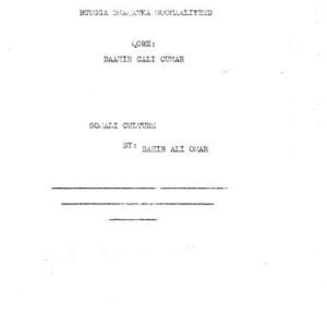 خرید و دانلود نسخه کامل کتاب Buugga dhaqanka soomaaliyeed / Somali culture