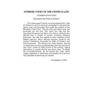 خرید و دانلود نسخه کامل کتاب CODE OF CONDUCT FOR JUSTICES OF THE SUPREME COURT OF THE UNITED STATES