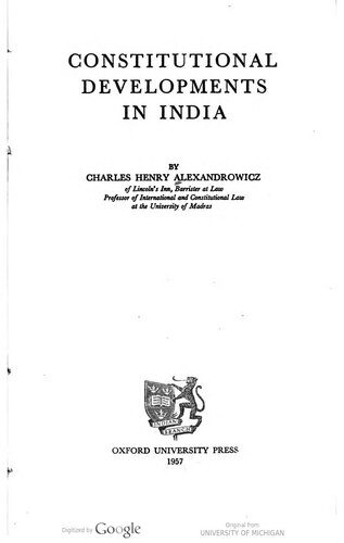 خرید و دانلود نسخه کامل کتاب Constitutional Developments in India_6919f52ad5dd3.jpeg خرید و دانلود نسخه کامل کتاب Constitutional Developments in India