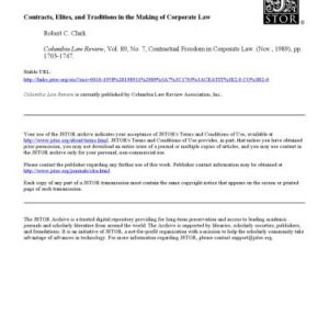 خرید و دانلود نسخه کامل کتاب Contracts, Elites, and Traditions in the Making of Corporate Law