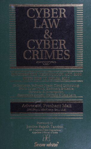 خرید و دانلود نسخه کامل کتاب Cyber Law & Cyber Crimes: Information Technology Act, 2000 with New IT Rules: e-Contracts, Software Piracy, Cloud Computing, IPR in Cyber World, Electronic Evidence, Forensics & Investigation, Reasonable Security Practices & Case Laws_6909261e1308f.jpeg خرید و دانلود نسخه کامل کتاب Cyber Law & Cyber Crimes: Information Technology Act, 2000 with New IT Rules: e-Contracts, Software Piracy, Cloud Computing, IPR in Cyber World, Electronic Evidence, Forensics & Investigation, Reasonable Security Practices & Case Laws