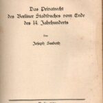 خرید و دانلود نسخه کامل کتاب Das Privatrecht des Berliner Stadtbuches vom Ende des 14. Jahrhunderts
