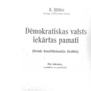 خرید و دانلود نسخه کامل کتاب Dēmokratiskas valsts iekārtas pamati (Ievads konstitūcionālās tiesībās)