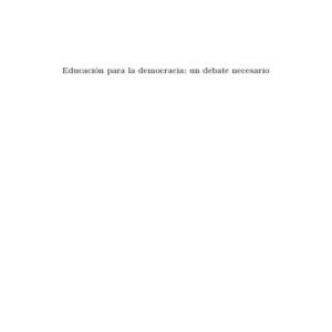 خرید و دانلود نسخه کامل کتاب Educación para la democracia: un debate necesario