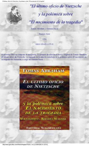 خرید و دانلود نسخه کامل کتاب El último oficio de Nietzsche. La polémica sobre el nacimiento de la tragedia._69068e7d2c6b2.jpeg خرید و دانلود نسخه کامل کتاب El último oficio de Nietzsche. La polémica sobre el nacimiento de la tragedia.