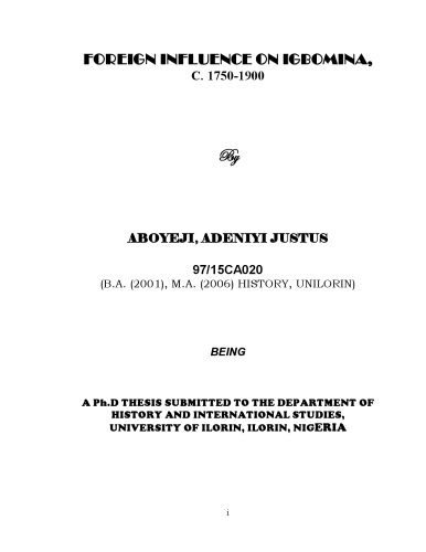 خرید و دانلود نسخه کامل کتاب Foreign influence on Igbomina, c. 1750-1900_6908716766ae5.jpeg خرید و دانلود نسخه کامل کتاب Foreign influence on Igbomina, c. 1750-1900