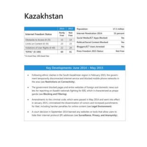 خرید و دانلود نسخه کامل کتاب Freedom on the Net 2015. Kazakhstan