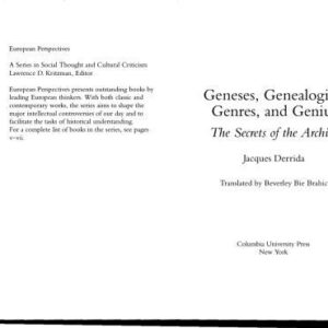 خرید و دانلود نسخه کامل کتاب Geneses, Genealogies, Genres, and Genius: The Secrets of the Archive