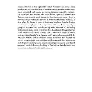 خرید و دانلود نسخه کامل کتاب German Music Criticism in the Late Eighteenth Century: Aesthetic Issues in Instrumental Music