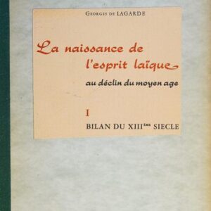 خرید و دانلود نسخه کامل کتاب La naissance de l’esprit laique au déclin du Moyen âge: Bilan du XIIIème siècle