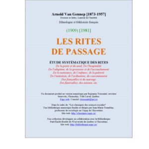 خرید و دانلود نسخه کامل کتاب Les rites de passage