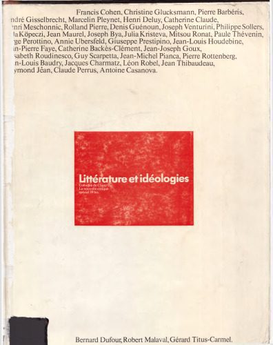 خرید و دانلود نسخه کامل کتاب Littérature et idéologies (Colloque de Cluny II, 2, 3, 4 avril 1970)_6906cabb2106f.jpeg خرید و دانلود نسخه کامل کتاب Littérature et idéologies (Colloque de Cluny II, 2, 3, 4 avril 1970)