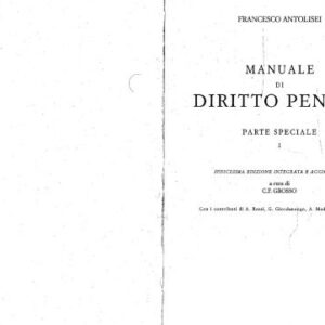 خرید و دانلود نسخه کامل کتاب Manuale di diritto penale Parte Speciale I