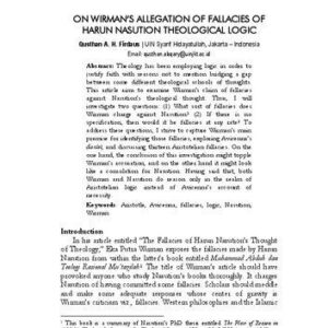 خرید و دانلود نسخه کامل کتاب On Wirman’s Allegation of Fallacies of Harun Nasution Theological Logic