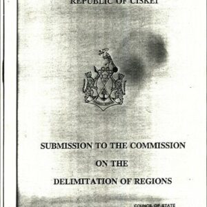 خرید و دانلود نسخه کامل کتاب Republic of Ciskei. Submission to the Commission on the delimitation of regions