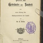 خرید و دانلود نسخه کامل کتاب Sitten und Gebräuche der Suaheli nebst einem Anhang über Rechlsgewohnheiten der Suabeli