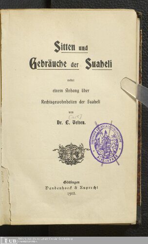 خرید و دانلود نسخه کامل کتاب Sitten und Gebräuche der Suaheli nebst einem Anhang über Rechlsgewohnheiten der Suabeli_6907d5e07ae07.jpeg خرید و دانلود نسخه کامل کتاب Sitten und Gebräuche der Suaheli nebst einem Anhang über Rechlsgewohnheiten der Suabeli