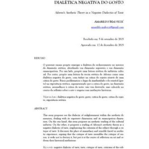 خرید و دانلود نسخه کامل کتاب Teoria Estética de Adorno como uma Dialética Negativa do Gosto
