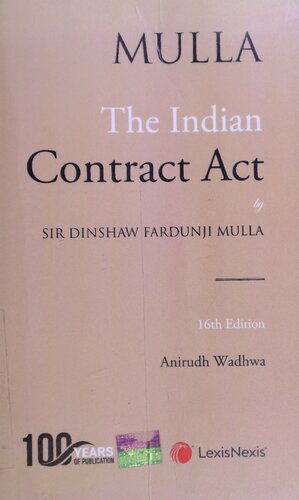 خرید و دانلود نسخه کامل کتاب The Indian Contract Act