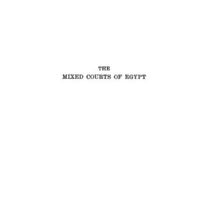 خرید و دانلود نسخه کامل کتاب The Mixed Courts of Egypt