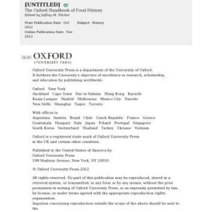 خرید و دانلود نسخه کامل کتاب The Oxford Handbook of Food History