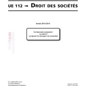 خرید و دانلود نسخه کامل کتاب UE 112 Droit des societes Série 4