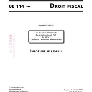 خرید و دانلود نسخه کامل کتاب UE 114 Droit fiscal Série 1