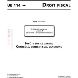 خرید و دانلود نسخه کامل کتاب UE 114 Droit fiscal Série 4