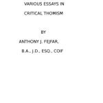 خرید و دانلود نسخه کامل کتاب Various Essays in Critical Thomism
