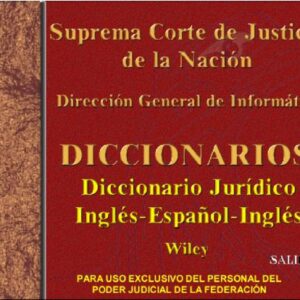 خرید و دانلود نسخه کامل کتاب Wiley’s English-Spanish and Spanish-English Legal Dictionary / Diccionario Jurídico Inglés-Español y Español-Inglés Wiley