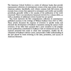 خرید و دانلود نسخه کامل کتاب William Faulkner: The Contemporary Reviews (American Critical Archives)