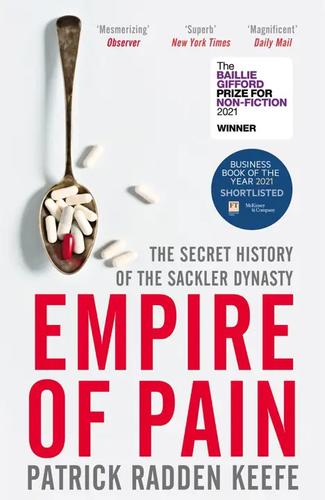 Empire of Pain by Patrick Radden Keefe_69e74e7c525f9.webp خرید و دانلود نسخه کامل کتاب صوتی انگلیسی امپراتوری درد، اثر پاتریک رادن کیف Empire of Pain by Patrick Radden Keefe - تصویر 1